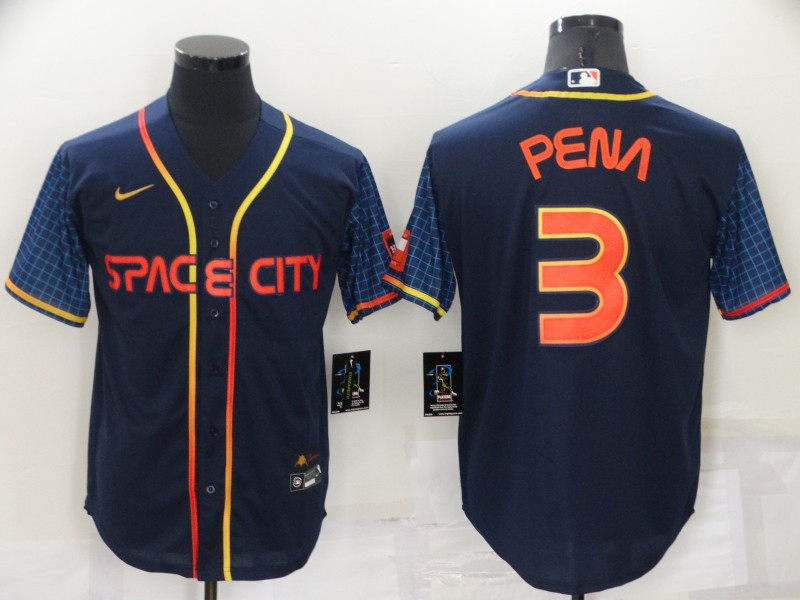 Astros #3 Jeremy Pena Navy Nike 2022 City Connect Cool Base Jerseys->houston astros->MLB Jersey