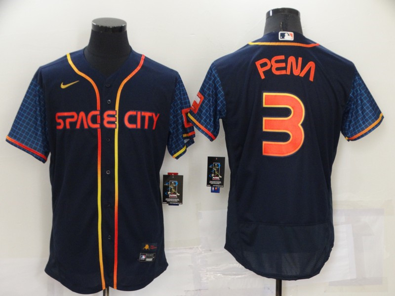 Astros #3 Jeremy Pena Navy Nike 2022 City Connect Flexbase Jerseys->houston astros->MLB Jersey