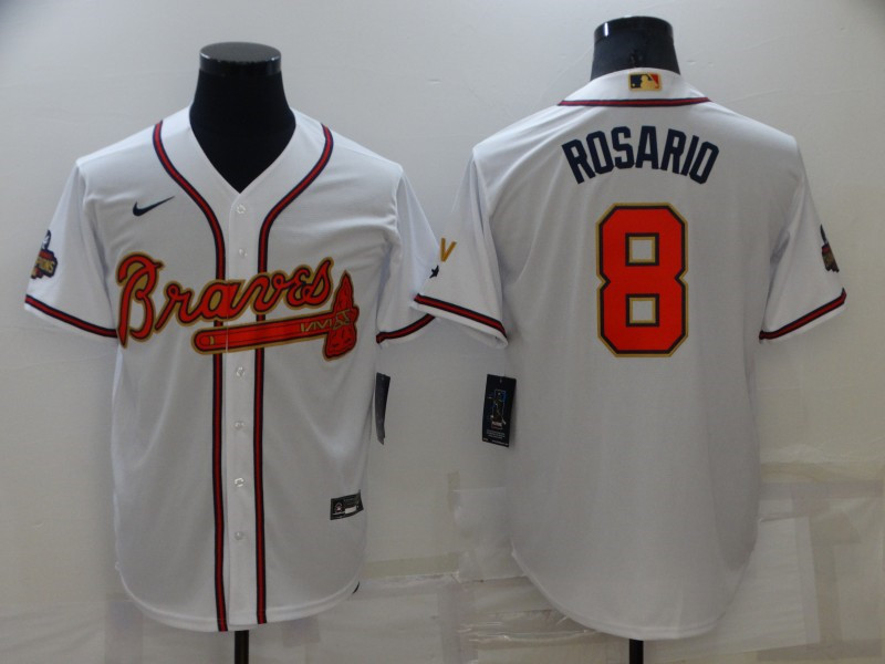 Braves #8 Eddie Rosario White 2022 Gold Program Nike Cool Base Jersey->new york mets->MLB Jersey