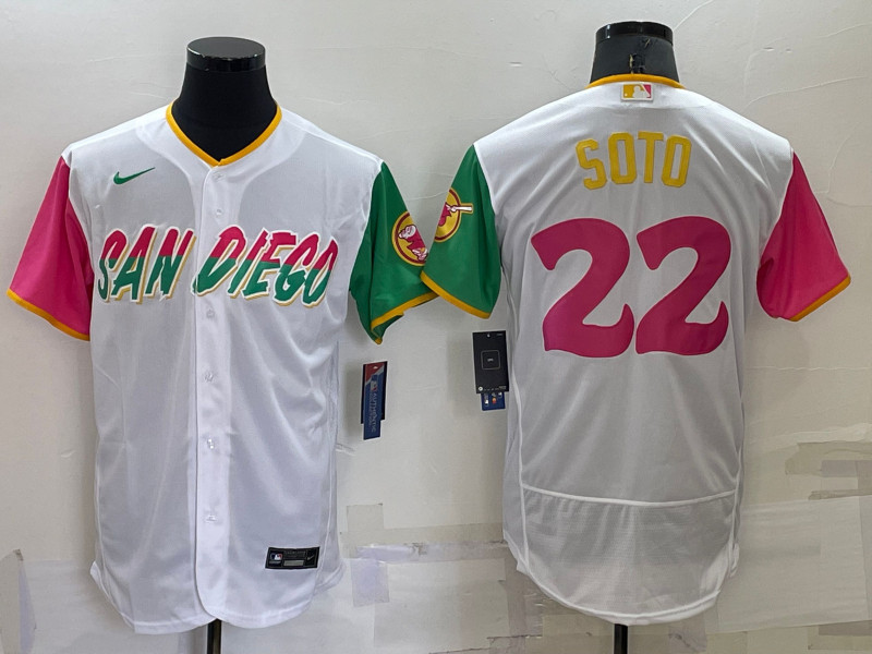 Padres #22 Juan Soto White Nike 2022 City Connect Flexbase Jersey->women mlb jersey->Women Jersey
