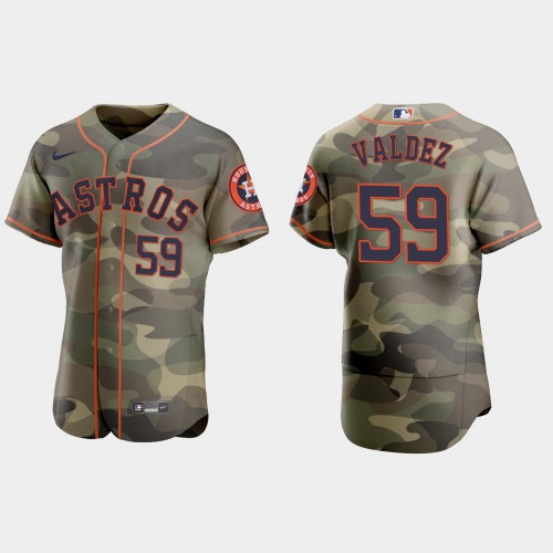 Houston Houston Astros #59 Framber Valdez Men’s Nike 2021 Armed Forces Day Authentic MLB Jersey -Camo Men’s->houston astros->MLB Jersey