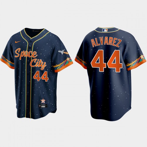 Houston Houston Astros #44 Yordan Alvarez Navy Men’s Nike 2021 City Connect Replica MLB Jersey Men’s->houston astros->MLB Jersey