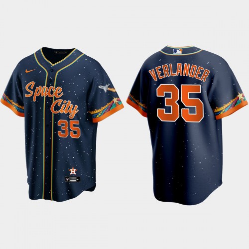 Houston Houston Astros #35 Justin Verlander Navy Men’s Nike 2021 City Connect Replica MLB Jersey Men’s->houston astros->MLB Jersey