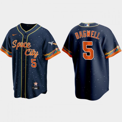 Houston Houston Astros #5 Jeff Bagwell Navy Men’s Nike 2021 City Connect Replica MLB Jersey Men’s->houston astros->MLB Jersey