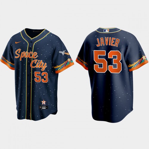 Houston Houston Astros #53 Cristian Javier Navy Men’s Nike 2021 City Connect Replica MLB Jersey Men’s->houston astros->MLB Jersey