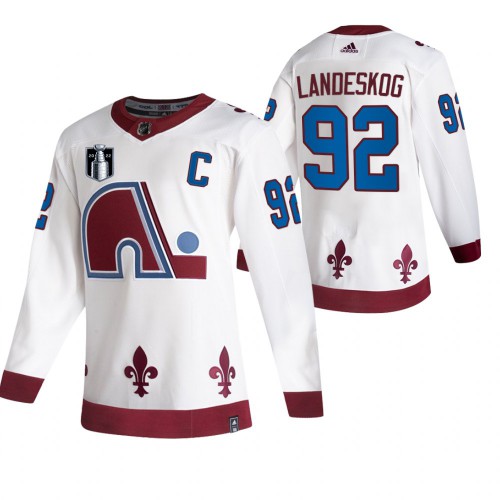 Colorado Colorado Avalanche #92 Gabriel Landeskog White Men’s Adidas 2022 Stanley Cup Final Patch Reverse Retro Alternate NHL Jersey Men’s->youth nhl jersey->Youth Jersey