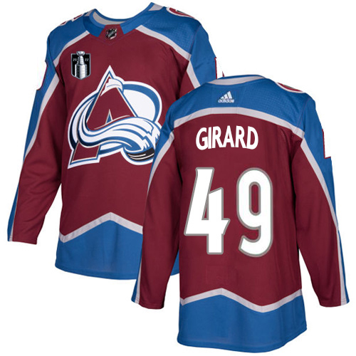 Adidas Colorado Avalanche #49 Samuel Girard Burgundy 2022 Stanley Cup Final Patch Home Authentic Stitched NHL Jersey Men’s->youth nhl jersey->Youth Jersey