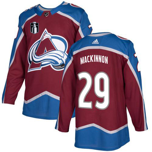 Adidas Colorado Avalanche #29 Nathan MacKinnon Burgundy 2022 Stanley Cup Final Patch Home Authentic Stitched NHL Jersey Men’s->youth nhl jersey->Youth Jersey