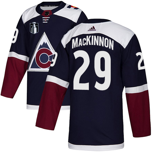 Adidas Colorado Avalanche #29 Nathan MacKinnon Navy 2022 Stanley Cup Final Patch Alternate Authentic Stitched NHL Jersey Men’s->youth nhl jersey->Youth Jersey