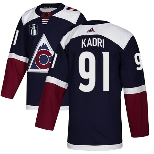 Adidas Colorado Avalanche #91 Nazem Kadri Navy 2022 Stanley Cup Final Patch Alternate Authentic Stitched NHL Jersey Men’s->youth nhl jersey->Youth Jersey