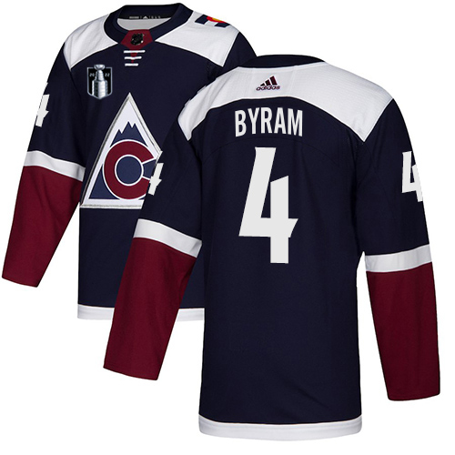 Adidas Colorado Avalanche #4 Bowen Byram Navy 2022 Stanley Cup Final Patch Alternate Authentic Stitched NHL Jersey Men’s->youth nhl jersey->Youth Jersey