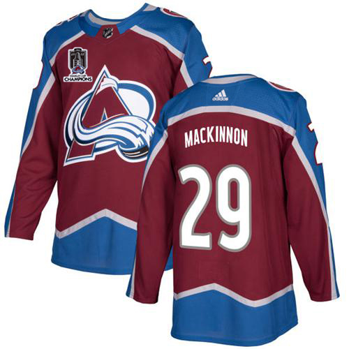 Adidas Colorado Avalanche #29 Nathan MacKinnon Burgundy 2022 Stanley Cup Champions Burgundy Home Authentic Stitched NHL Jersey Men’s->youth nhl jersey->Youth Jersey