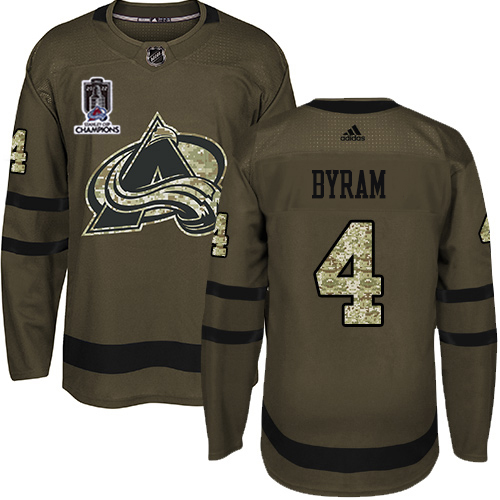 Adidas Colorado Avalanche #4 Bowen Byram Green 2022 Stanley Cup Champions Salute To Service Stitched NHL Jersey Men’s->youth nhl jersey->Youth Jersey
