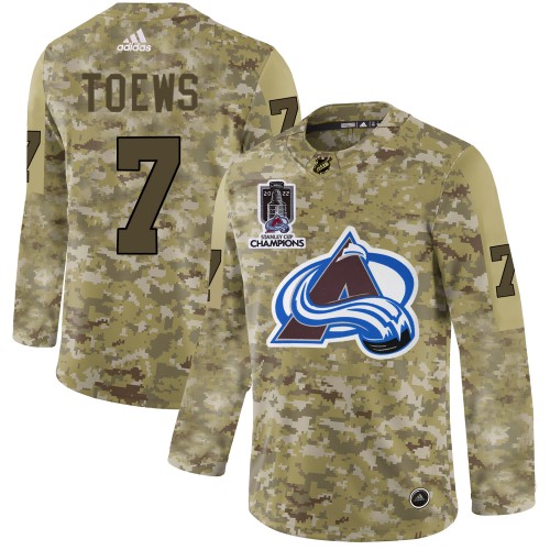 Adidas Colorado Avalanche #7 Devon Toews Camo 2022 Stanley Cup Champions Authentic Stitched NHL Jersey Men’s->youth nhl jersey->Youth Jersey