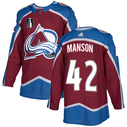 Adidas Colorado Avalanche #42 Josh Manson Burgundy 2022 Stanley Cup Final Patch Home Authentic Stitched NHL Jersey Men’s->youth nhl jersey->Youth Jersey
