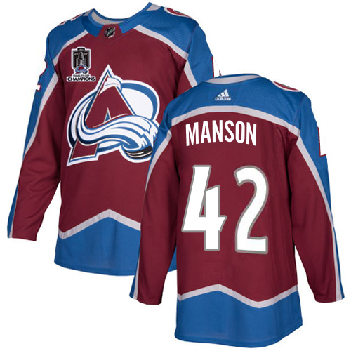 Adidas Colorado Avalanche #42 Josh Manson Burgundy 2022 Stanley Cup Champions Burgundy Home Authentic Stitched NHL Jersey Men’s->youth nhl jersey->Youth Jersey