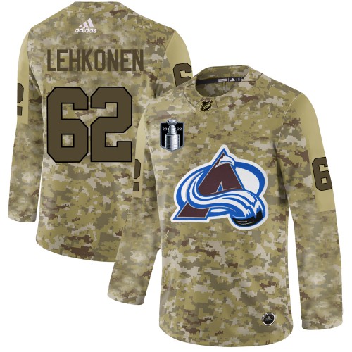Adidas Colorado Avalanche #62 Artturi Lehkonen Camo 2022 Stanley Cup Final Patch Authentic Stitched NHL Jersey Men’s->youth nhl jersey->Youth Jersey