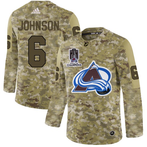 Adidas Colorado Avalanche #6 Erik Johnson Camo 2022 Stanley Cup Champions Authentic Stitched NHL Jersey Men’s->youth nhl jersey->Youth Jersey