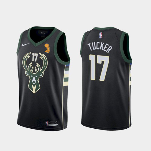 Nike Milwaukee Bucks #17 P.J. Tucker 2021 NBA Finals Champions Swingman Statement Edition Jersey Black Men’s->milwaukee bucks->NBA Jersey