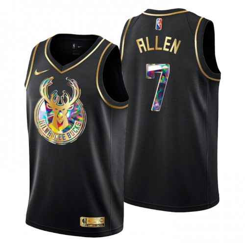 Milwaukee Milwaukee Bucks #7 Grayson Allen Men’s Golden Edition Diamond Logo 2021/22 Swingman Jersey – Black Men’s->youth nba jersey->Youth Jersey