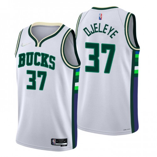 Milwaukee Milwaukee Bucks #37 Semi Ojeleye Men’s Nike White 2021/22 Swingman NBA Jersey – City Edition Men’s->milwaukee bucks->NBA Jersey