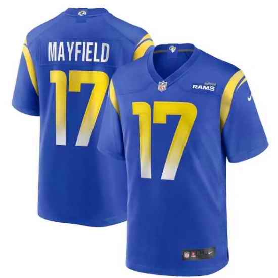 Men Nike Los Angeles Rmas Baker Mayfield #17 Blue Vapor Limited Jersey->san francisco 49ers->NFL Jersey