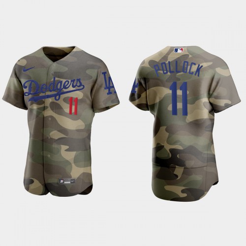 Los Angeles Los Angeles Dodgers #11 A.J. Pollock Men’s Nike 2021 Armed Forces Day Authentic MLB Jersey -Camo Men’s->los angeles dodgers->MLB Jersey