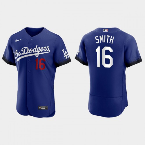 Los Angeles Los Angeles Dodgers #16 Will Smith Nike Men’s 2021 City Connect Authentic MLB Jersey Royal Men’s->women mlb jersey->Women Jersey