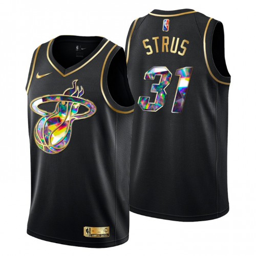 Miami Miami Heat #31 Max Strus Men’s Golden Edition Diamond Logo 2021/22 Swingman Jersey – Black Men’s->youth nba jersey->Youth Jersey