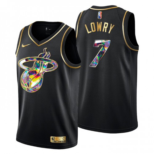 Miami Miami Heat #7 Kyle Lowry Men’s Golden Edition Diamond Logo 2021/22 Swingman Jersey – Black Men’s->youth nba jersey->Youth Jersey