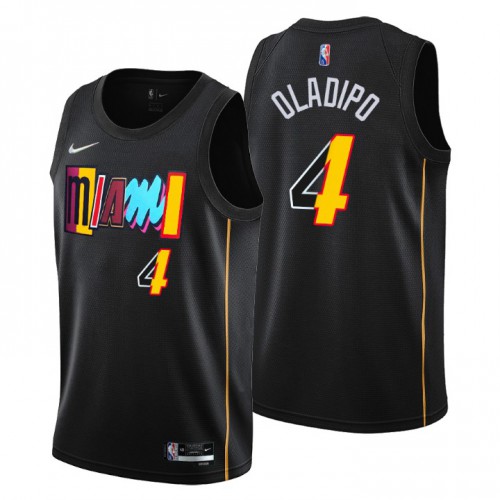 Miami Miami Heat #4 Victor Oladipo Men’s Nike Black 2021/22 Swingman NBA Jersey – City Edition Men’s->miami heat->NBA Jersey