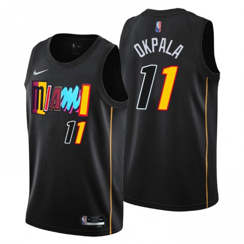 Miami Miami Heat #11 KZ Okpala Men’s Nike Black 2021/22 Swingman NBA Jersey – City Edition Men’s->miami heat->NBA Jersey