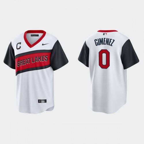 Cleveland Guardians #0 Andres Gimenez Men’s Nike White 2021 Little League Classic Game MLB Jersey Men’s->cleveland guardians->MLB Jersey