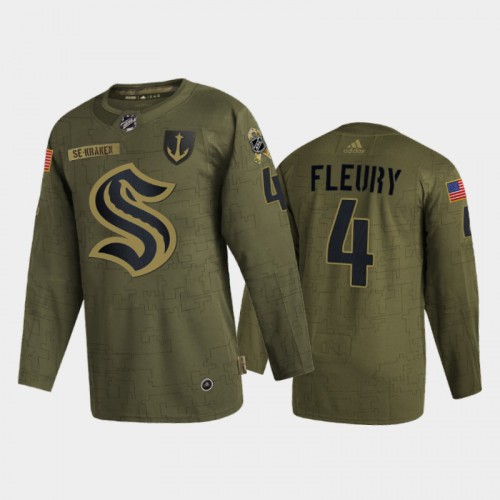 Seattle Seattle Kraken #4 Haydn Fleury Men’s Adidas Veterans Day 2022 Military Appreciation NHL Jersey – Olive Men’s->women nhl jersey->Women Jersey