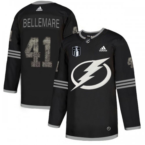 Adidas Tampa Bay Lightning #41 Pierre-Edouard Bellemare Black 2022 Stanley Cup Final Patch Authentic Classic Stitched NHL Jersey Men’s->youth nhl jersey->Youth Jersey