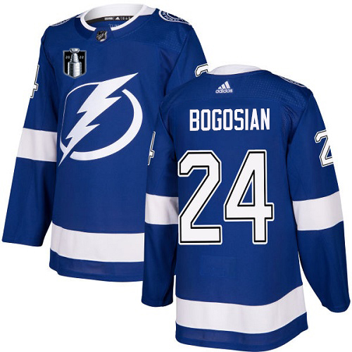 Adidas Tampa Bay Lightning #24 Zach Bogosian Blue 2022 Stanley Cup Final Patch Home Authentic Stitched NHL Jersey Men’s->youth nhl jersey->Youth Jersey