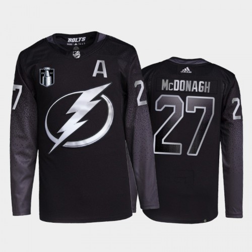 Adidas Tampa Bay Lightning #27 Ryan McDonagh Men’s 2022 Stanley Cup Final Patch Alternate Authentic NHL Jersey – Black Men’s->youth nhl jersey->Youth Jersey