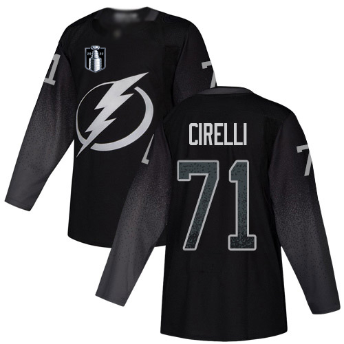Adidas Tampa Bay Lightning #71 Anthony Cirelli Black 2022 Stanley Cup Final Patch Alternate Authentic Stitched NHL Jersey Men’s->youth nhl jersey->Youth Jersey