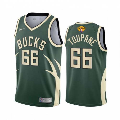 Milwaukee Milwaukee Bucks #66 Axel Toupane Men’s 2021 NBA Finals Bound Swingman Earned Edition Jersey Green Youth->youth nba jersey->Youth Jersey