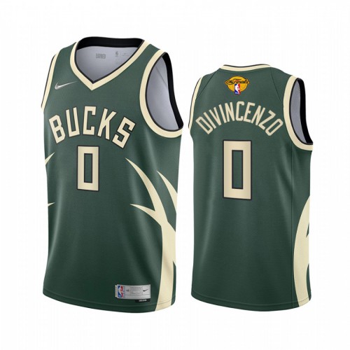 Milwaukee Milwaukee Bucks #0 Donte DiVincenzo Men’s 2021 NBA Finals Bound Swingman Earned Edition Jersey Green Youth->milwaukee brewers->MLB Jersey