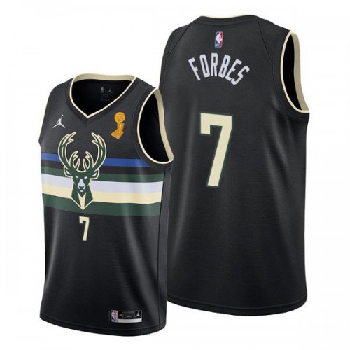 Milwaukee Milwaukee Bucks #7 Bryn Forbes Youth 2021 NBA Finals Champions Swingman Statement Edition Jersey Black Youth->youth nba jersey->Youth Jersey