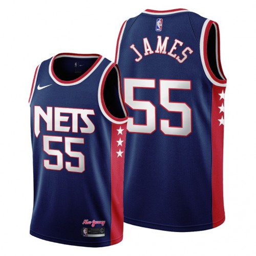 Brooklyn Brooklyn Nets #55 Mike James Youth 2021-22 City Edition Throwback 90s Wordmark Navy NBA Jersey Youth->brooklyn nets->NBA Jersey