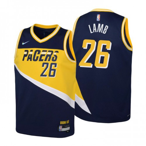 Indiana Indiana Pacers #26 Jeremy Lamb Youth Nike Navy 2021/22 Swingman Jersey – City Edition Youth->youth nba jersey->Youth Jersey