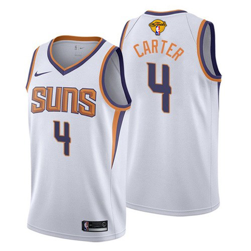 Nike Phoenix Suns #4 Jevon Carter Youth 2021 NBA Finals Bound Swingman Association Edition Jersey White Youth->youth nba jersey->Youth Jersey