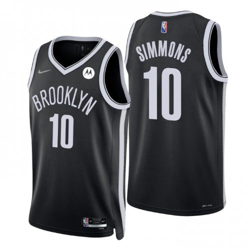 Nike Brooklyn Nets #10 Ben Simmons Black Men’s 2021-22 NBA 75th Anniversary Diamond Swingman Jersey – Icon Edition Men’s->brooklyn nets->NBA Jersey