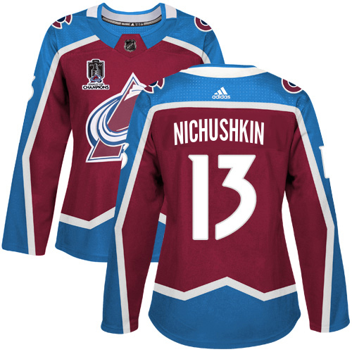 Adidas Colorado Avalanche #13 Valeri Nichushkin Burgundy Women’s 2022 Stanley Cup Champions Burgundy Home Authentic Stitched NHL Jersey Womens->youth nhl jersey->Youth Jersey
