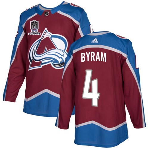 Adidas Colorado Avalanche #4 Bowen Byram Burgundy Youth 2022 Stanley Cup Champions Burgundy Home Authentic Stitched NHL Jersey Youth->youth nhl jersey->Youth Jersey