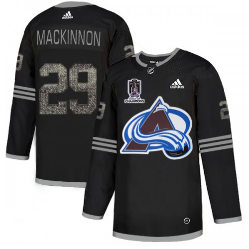 Adidas Colorado Avalanche #29 Nathan MacKinnon Black Youth 2022 Stanley Cup Champions Authentic Classic Stitched NHL Jersey Youth->youth nhl jersey->Youth Jersey