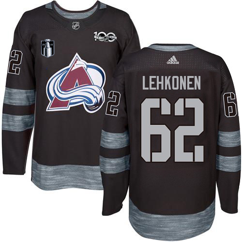 Adidas Colorado Avalanche #62 Artturi Lehkonen Black Youth 2022 Stanley Cup Final Patch 100th Anniversary Stitched NHL Jersey Youth->youth nhl jersey->Youth Jersey