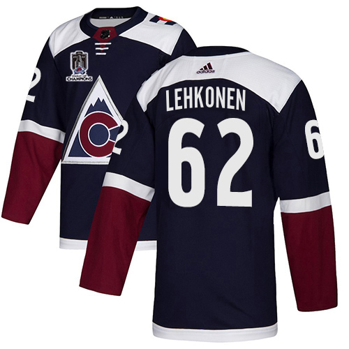 Adidas Colorado Avalanche #62 Artturi Lehkonen Navy Youth 2022 Stanley Cup Champions Alternate Authentic Stitched NHL Jersey Youth->youth nhl jersey->Youth Jersey
